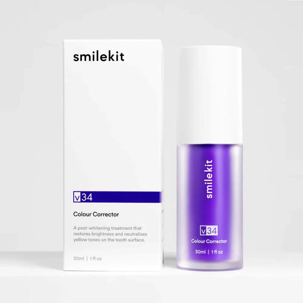 SmileKit V34 spalvos korektorius (violetinė dantų pasta) – 30 ml